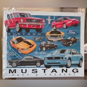 FORD MUSTANG PAST & PRESENT COLLECTIBLE TIN SIGN. SEALED